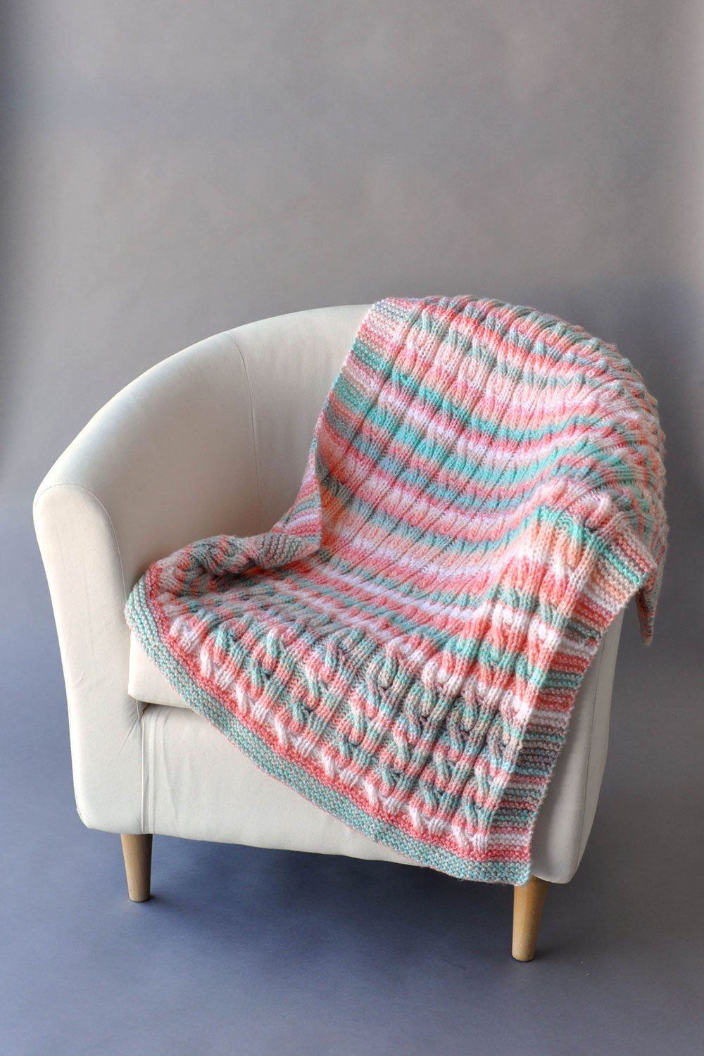 Modern Reversible Blanket Knitting Pattern - Easy to Knit with